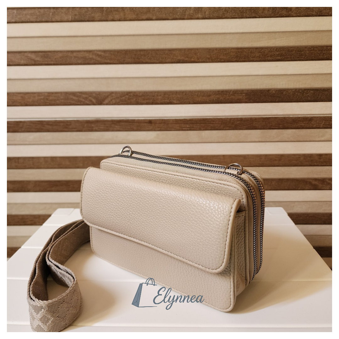 Sac bandoulière en cuir grainé