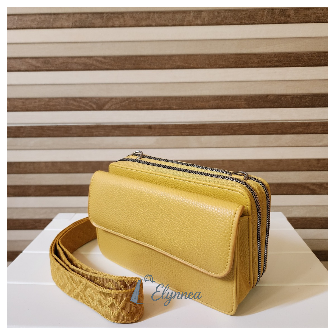 Sac bandoulière en cuir grainé