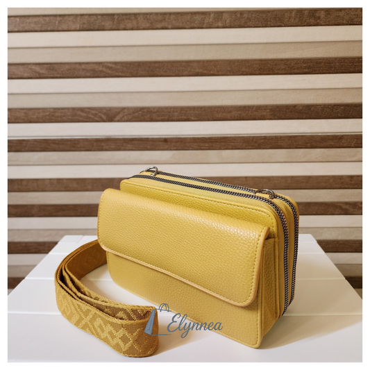 Sac bandoulière en cuir grainé