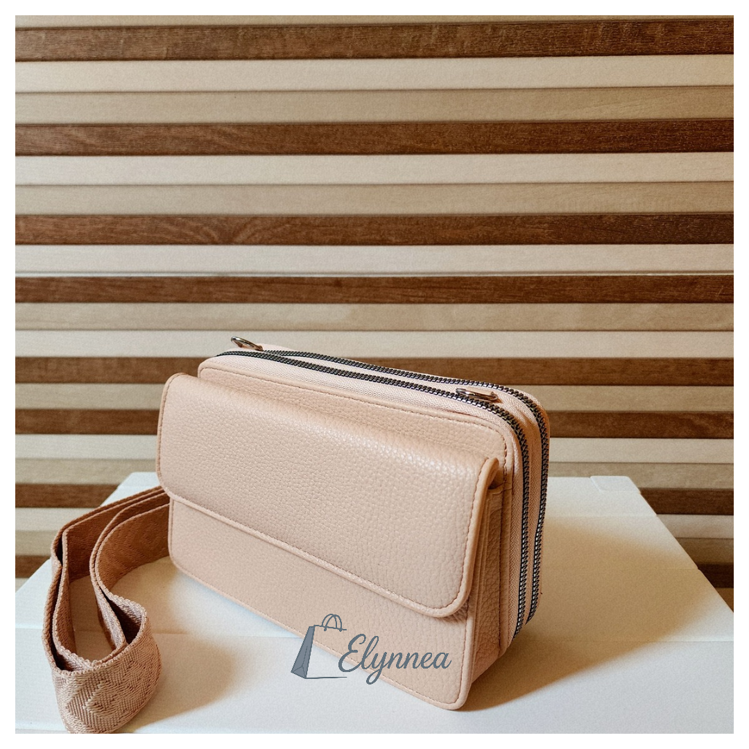 Sac bandoulière en cuir grainé