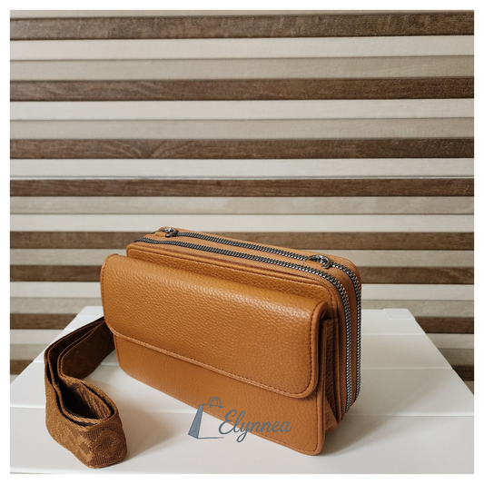 Sac bandoulière en cuir grainé